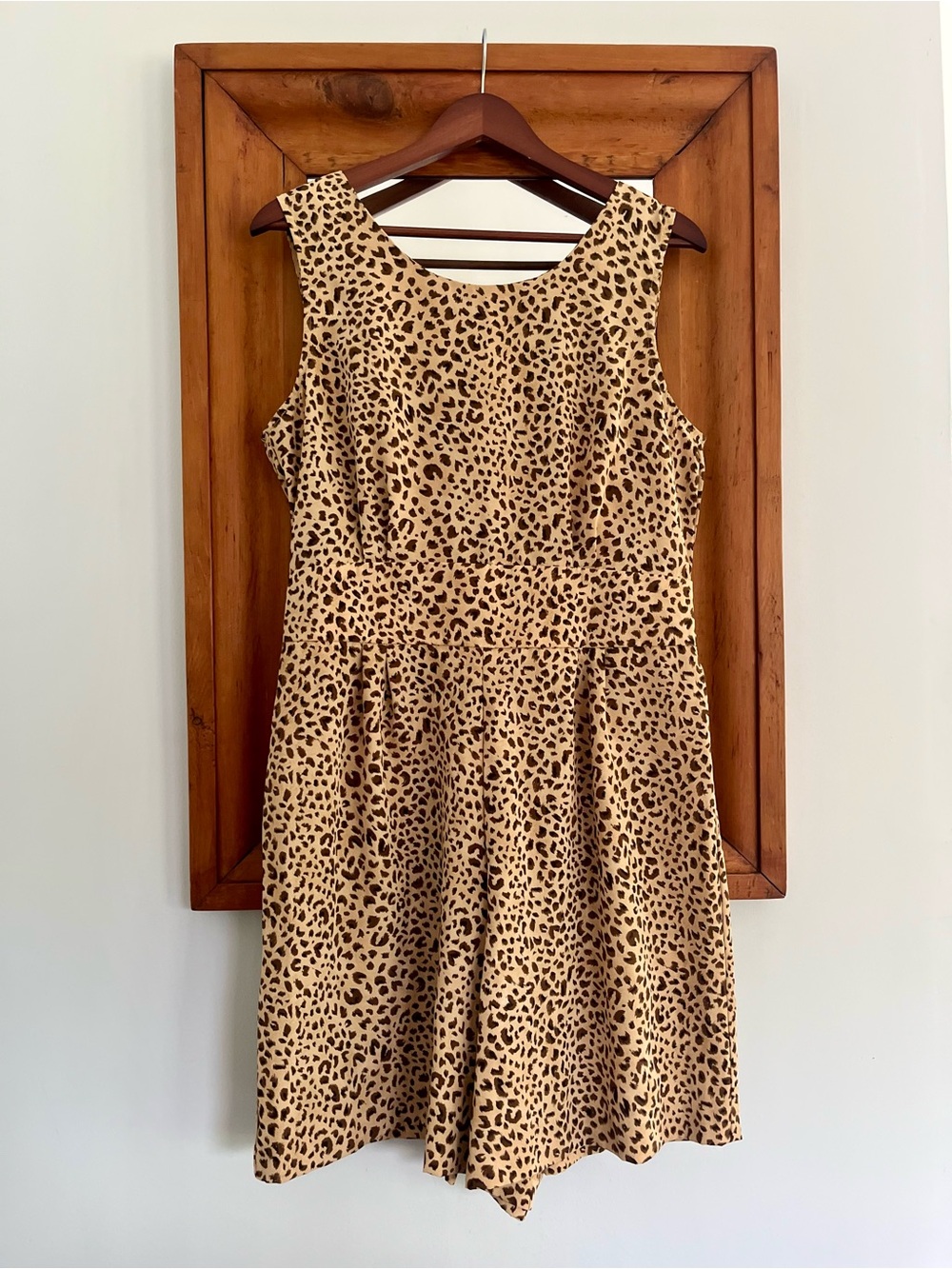 1990s vintage leopard print triangle cut out romper